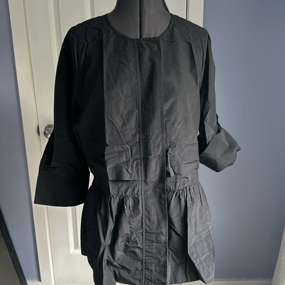 Caslon jacket Nylon size Small Athleisure Adjustable Sleeves Black